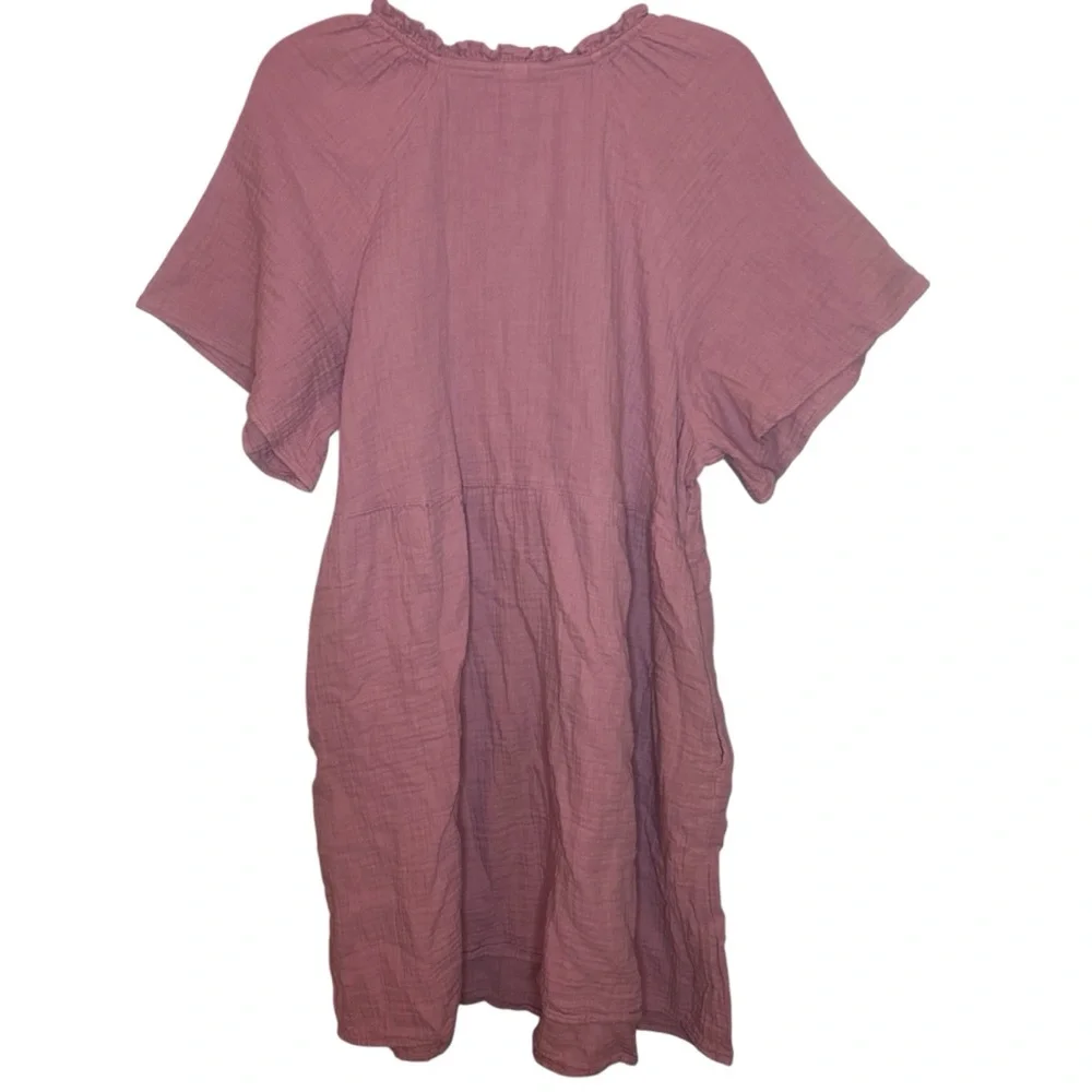 Old Navy Purple Cotton Gauze Peasant Dress XL Boho Mini - Picture 3 of 12